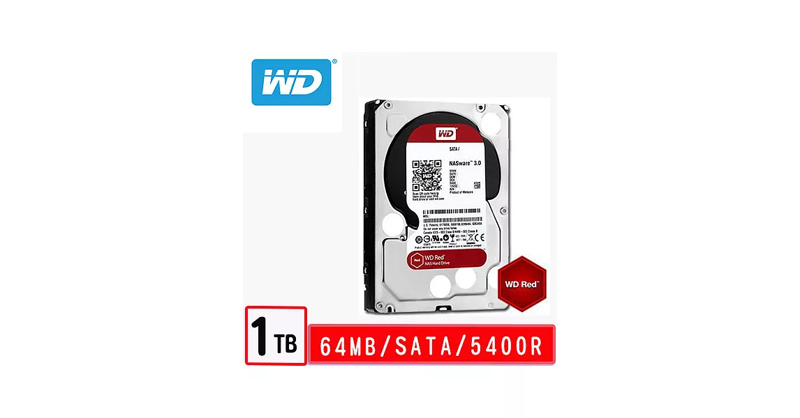 WD 威騰 Red 1TB 3.5吋 SATAIII 硬碟 (WD10EFRX)