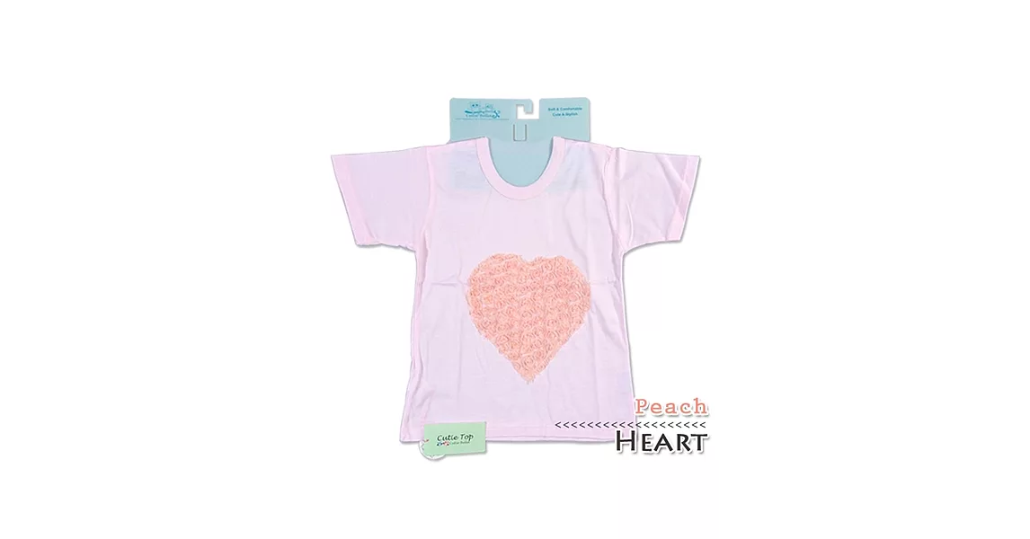 Cutie Bella短袖上衣/T恤-粉T Heart Peach