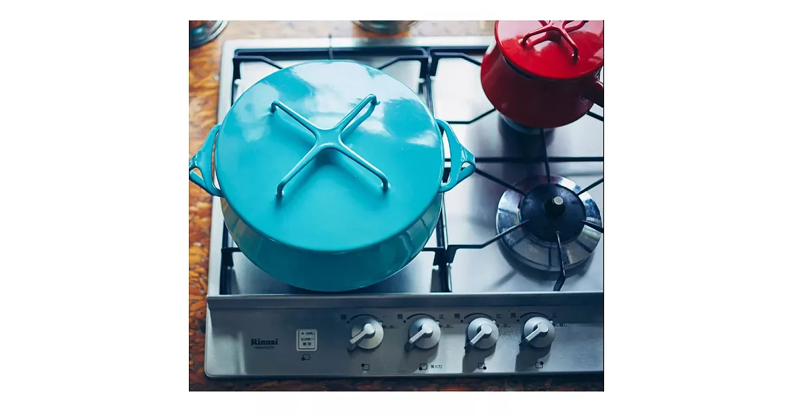 【DANSK】琺瑯雙耳燉煮鍋2.2公升(藍綠色)