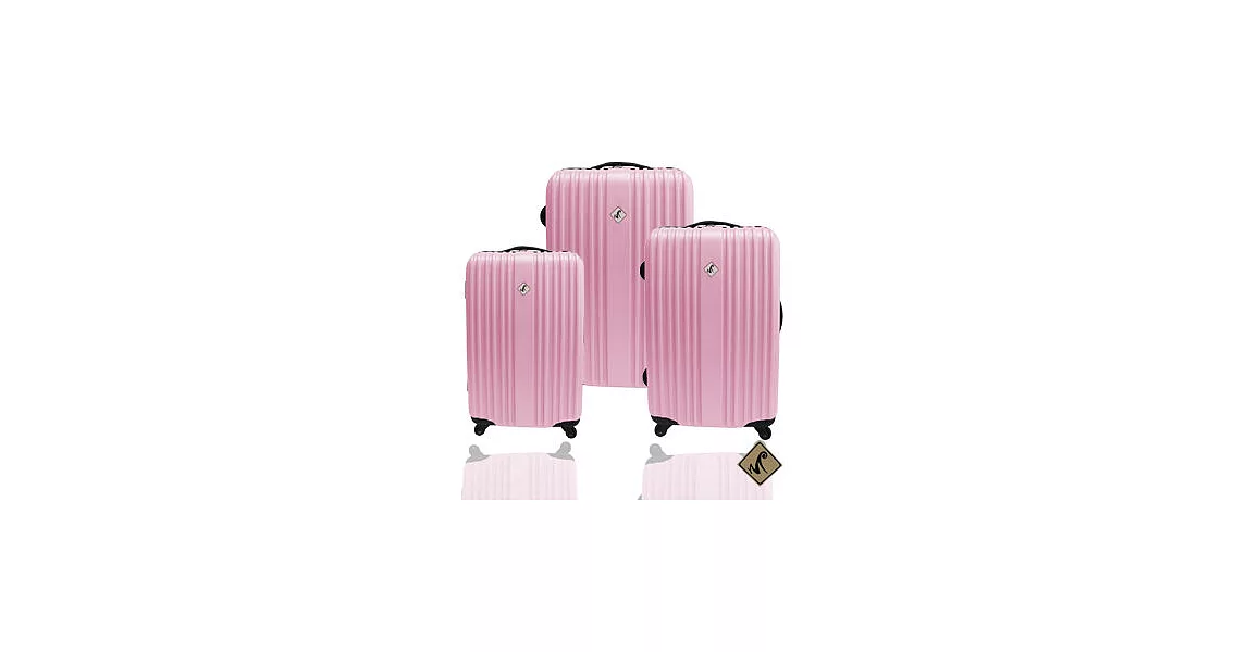 Miyoko前進未來系列(三件組_粉)ABS輕硬殼行李箱旅行箱登機箱拉桿箱