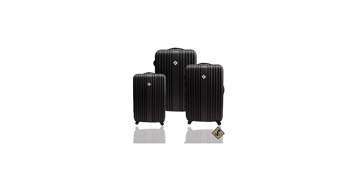 Miyoko前進未來系列(三件組_黑)ABS輕硬殼行李箱旅行箱登機箱拉桿箱黑色
