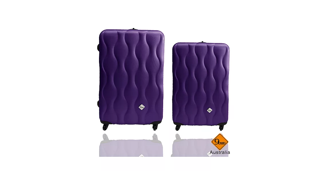Gate9波西米亞系列_紫(24+20吋)ABS輕硬殼行李箱旅行箱2件組MJ-BOX美靚活力館莎莎紫色