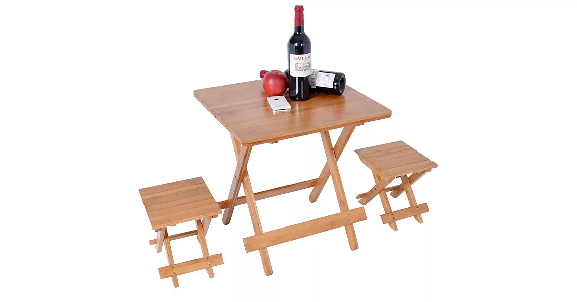 楠竹折疊桌1桌2椅ZZZ-90(M號)折疊收納凳