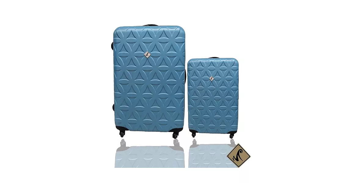 Miyoko時尚花系列ABS 霧面旅行箱輕硬殼旅行箱28+20吋兩件組土耳其藍土耳其藍