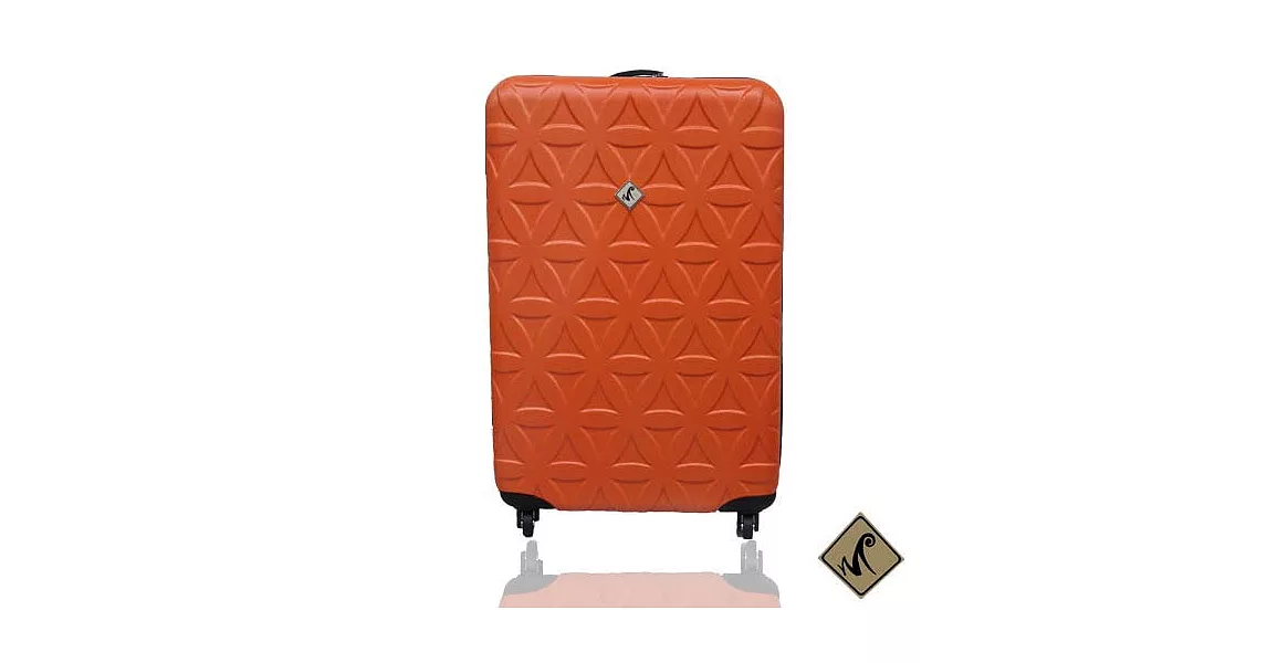 Miyoko時尚花系列ABS 霧面旅行箱輕硬殼旅行箱20吋橘色