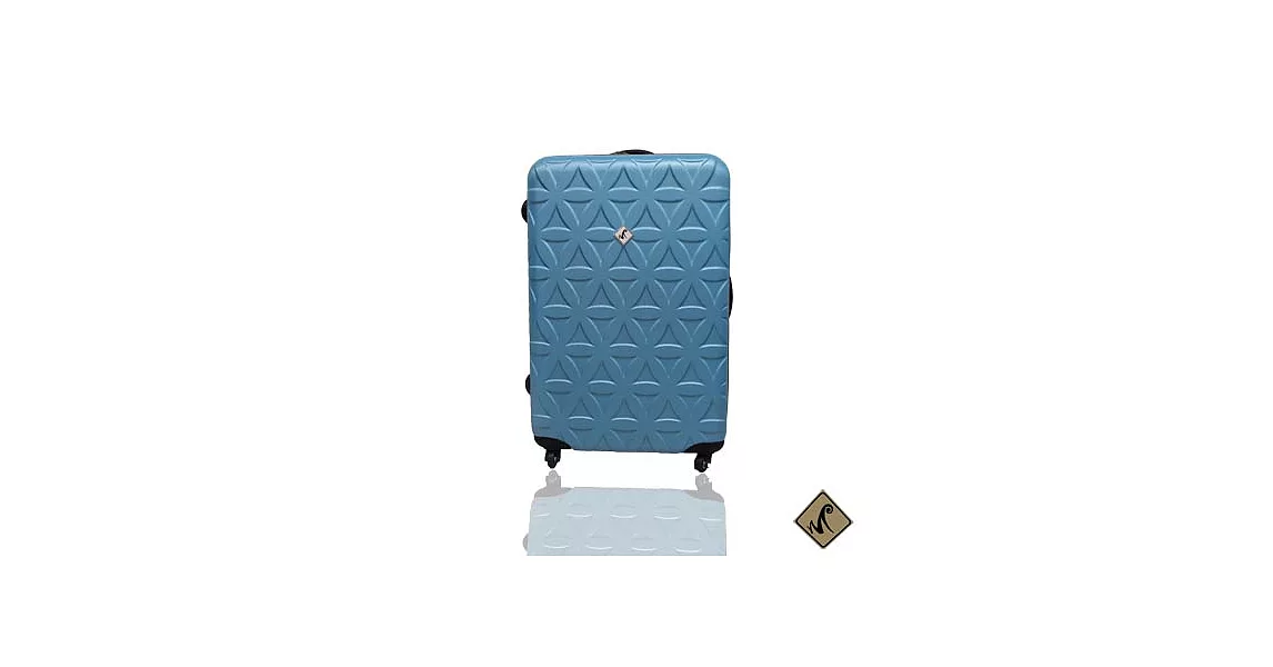 Miyoko時尚花系列ABS 霧面旅行箱輕硬殼旅行箱24吋土耳其藍