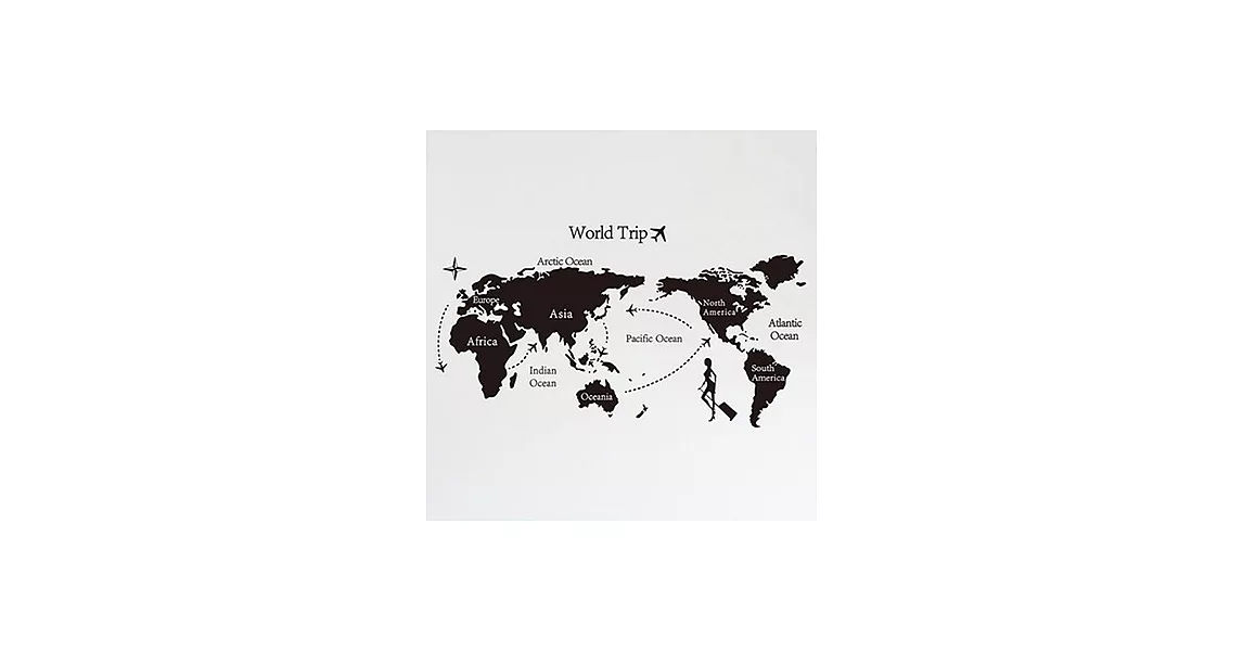 時尚壁貼 - 世界地圖