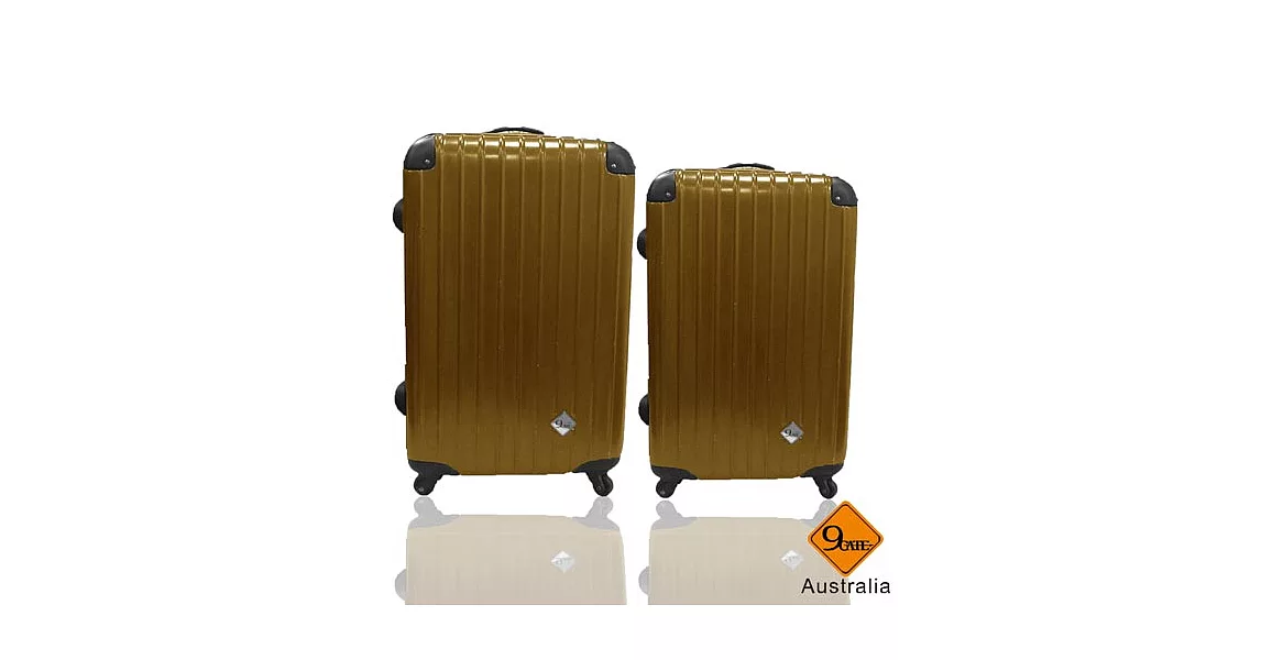 Gate9城市旅人系列28吋+24吋輕硬殼旅行箱/行李箱金