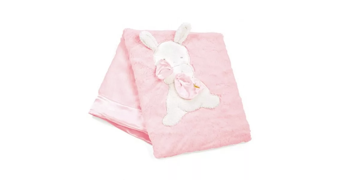 美國Bunnies By The Bay海灣兔，粉小兔立體柔軟毯，“My Blankie” Blanket-Pink