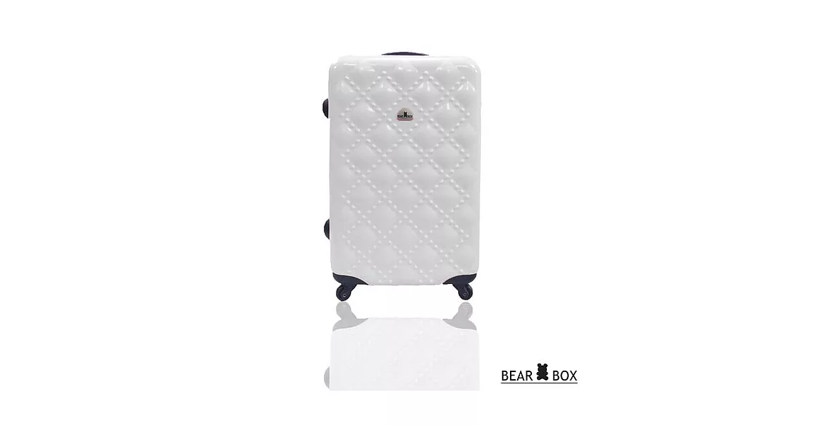 BEAR BOX 時尚香奈兒系列PC亮面輕硬殼28吋旅行箱/行李箱白