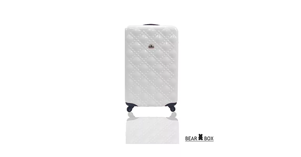 BEAR BOX 時尚香奈兒系列PC亮面輕硬殼20吋旅行箱/行李箱白