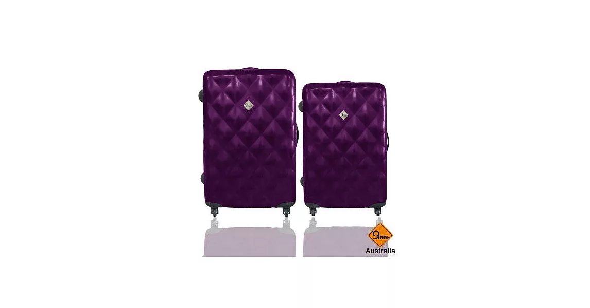 GATE9珠光菱紋系列PC亮面28吋+24吋旅行箱/行李箱紫