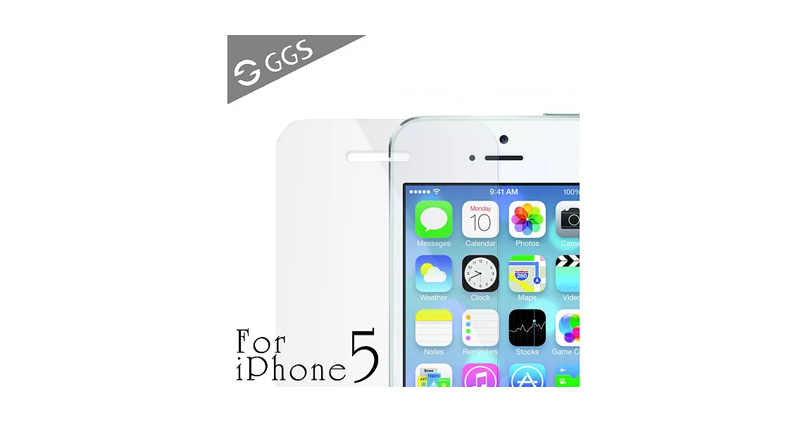 GGS iPhone5/5S/5C金鋼防爆透明玻璃靜電吸附保護貼