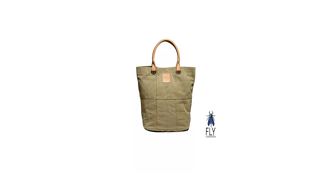 Fly London - SIX PIECES FLY水洗帆布牛皮手提長袋 - 貝殼沙貝殼沙