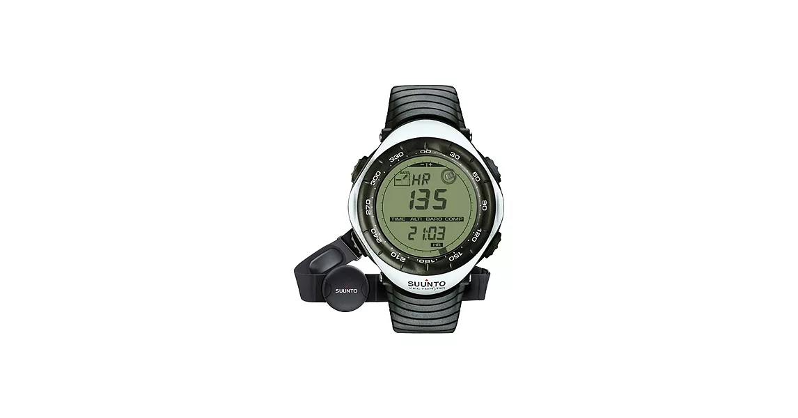 【SUUNTO】Vector HR White 進階運動腕錶(含心率帶)/登山錶 具高度計.指北針.氣壓計.溫度計(白/黑 SUSS015300000)