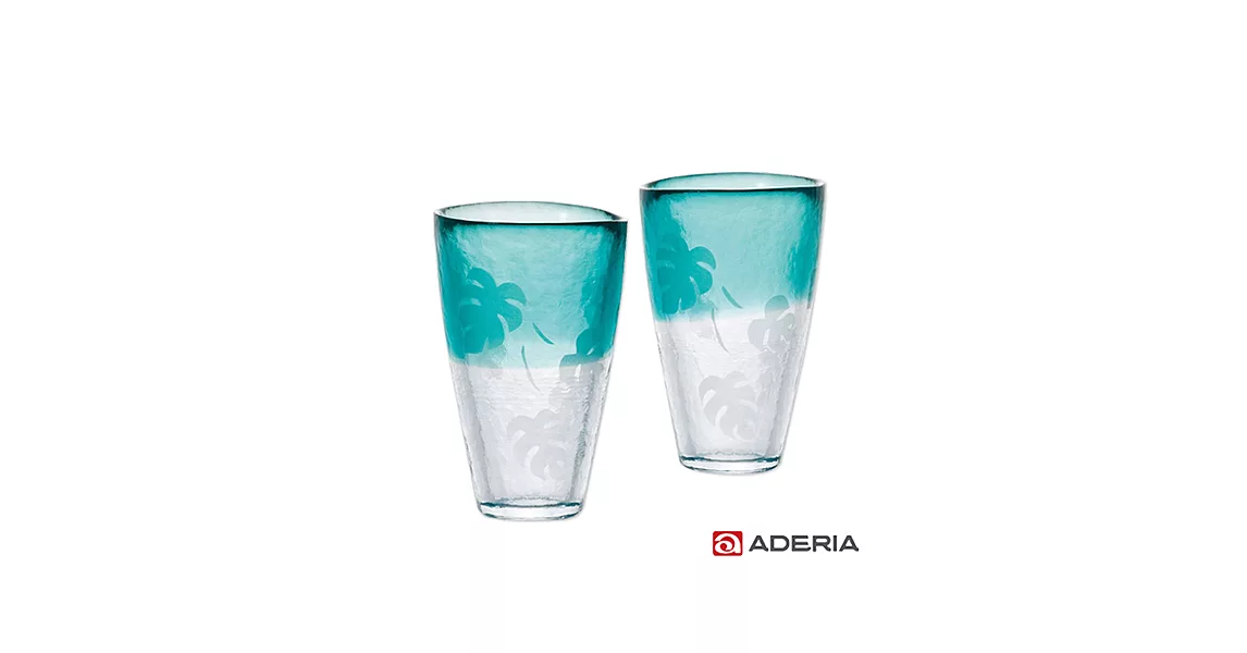 【ADERIA】日本進口津輕系列漸層玻璃對杯(藍)