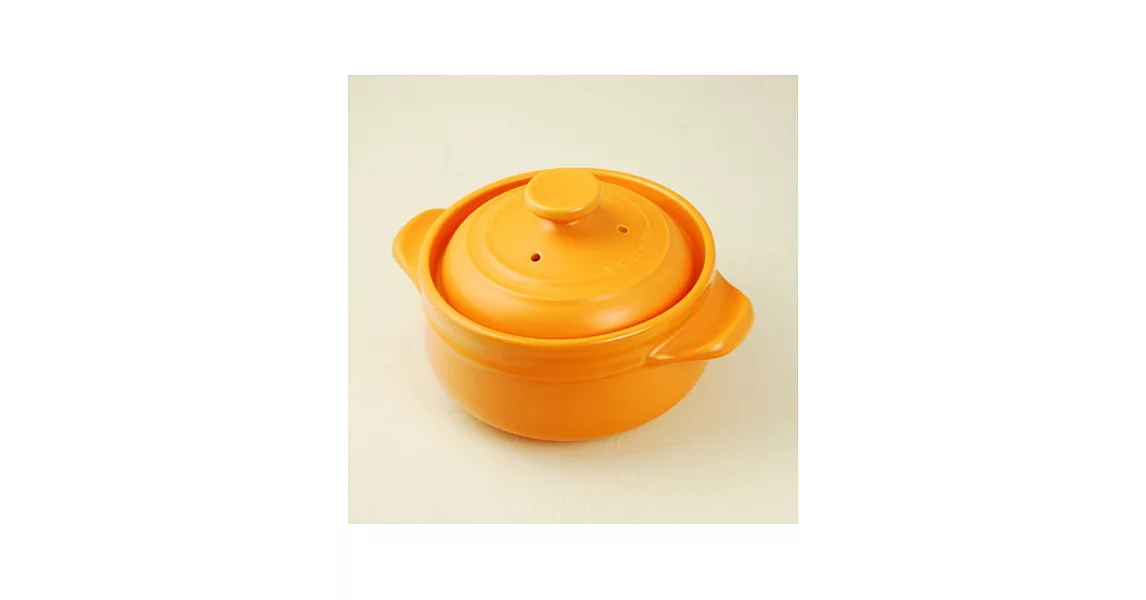 《微波爐專用》耐熱陶炊飯鍋‧調理鍋(22cm)橘色