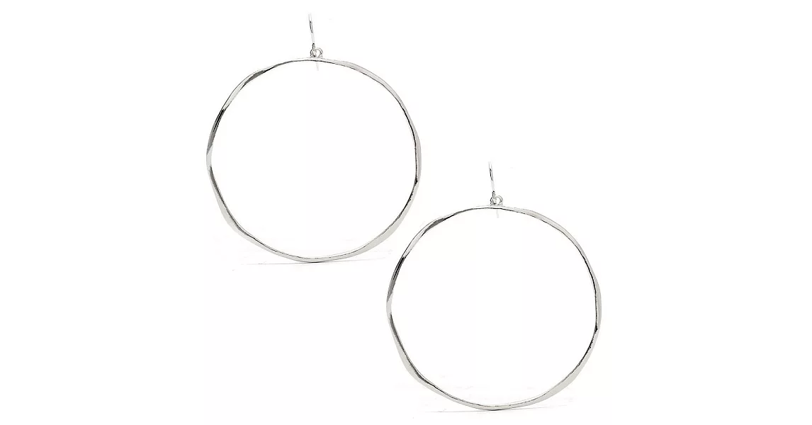 Gorjana 美國品牌 手工波浪紋 銀色圓形耳環 G Ring Earrings