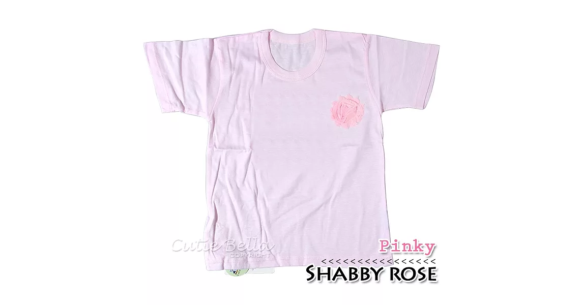 Cutie Bella短袖上衣/T恤-粉T Shabby Rose-Pinky