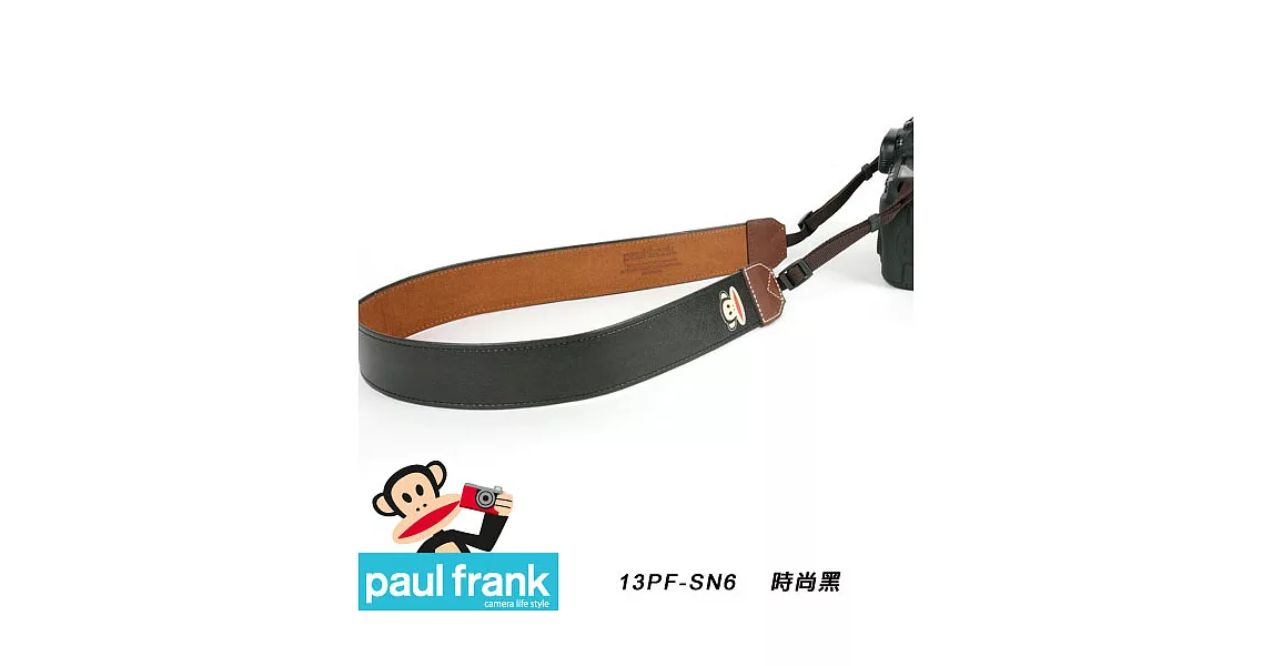 Paul Frank 大嘴猴-時尚相機背帶 DSLR 相機背帶 數位單眼相機背帶-多種造型顏色可選[PF13PF-SN6-BK/時尚黑]