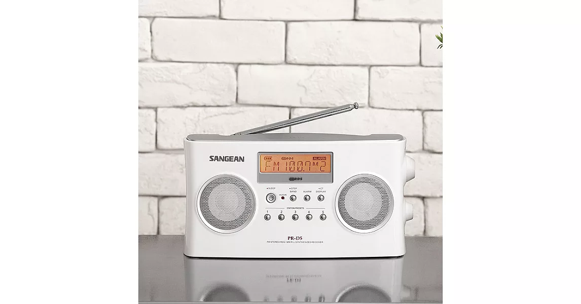 山進收音機SANGEAN-二波段數位式時鐘收音機(調頻立體 RDS /調幅)PR-D5