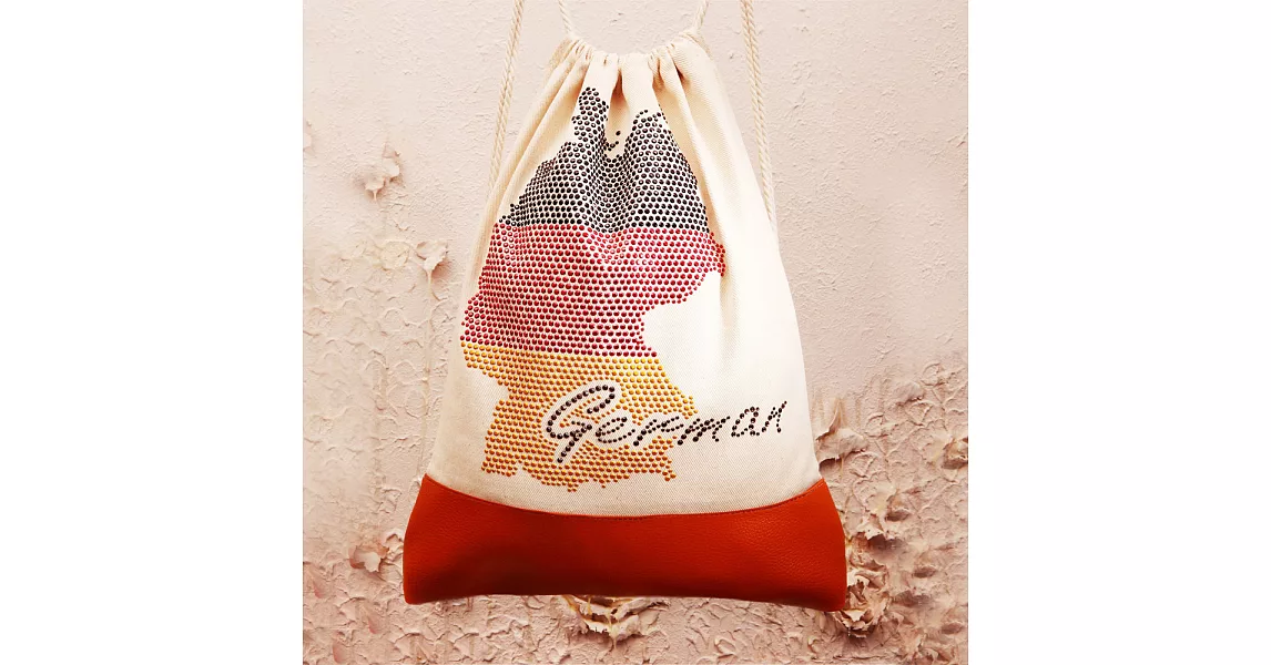 【GFSD】背著國旗去旅行-【德,意志堅】抽繩後背包-棕紅