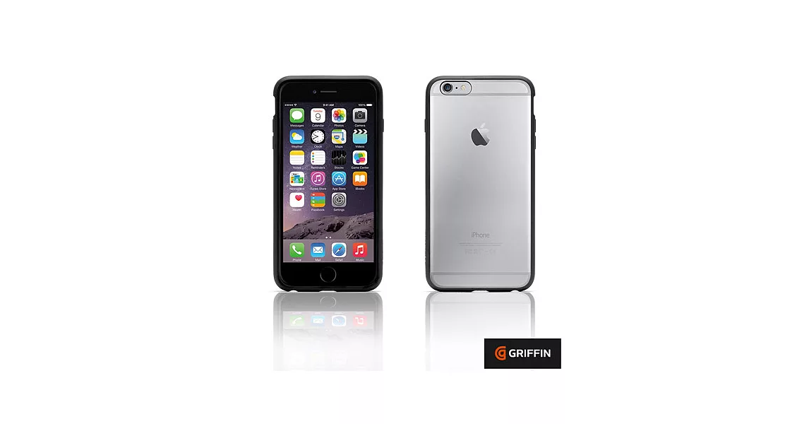 Griffin Reveal iPhone 6 Plus(5.5吋)超薄混合式邊框保護殼黑色/透明