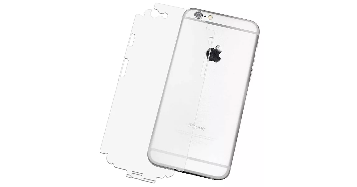 iPhone 6 Plus 5.5吋 側邊蝶翼加強型抗污防指紋機身背膜 保護貼(2入)