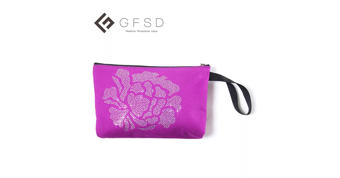 【GFSD】水鑚精品-璀璨牡丹化妝包-紫