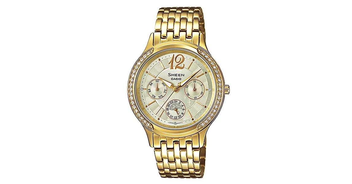 CASIO SHEEN 月光戀人時尚精鑽腕錶-金