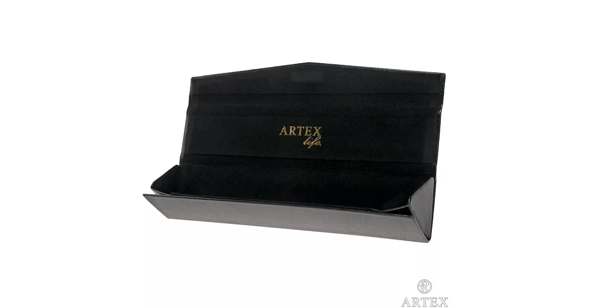 ARTEX life 皮革三角摺疊筆盒-黑