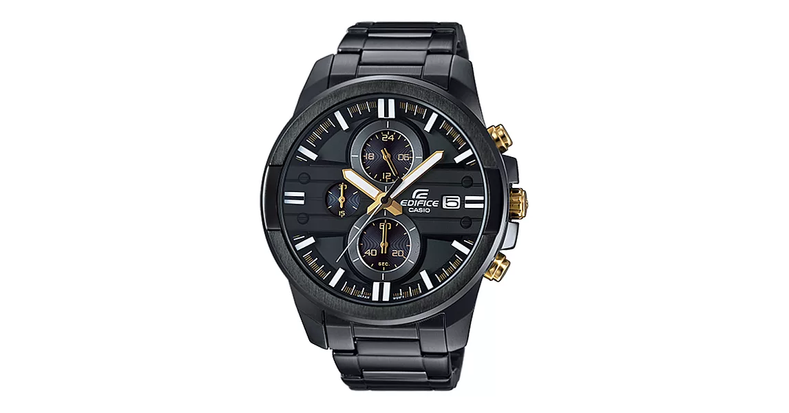 CASIO EDIFICE 競速未來三眼計時賽車腕錶-金x黑