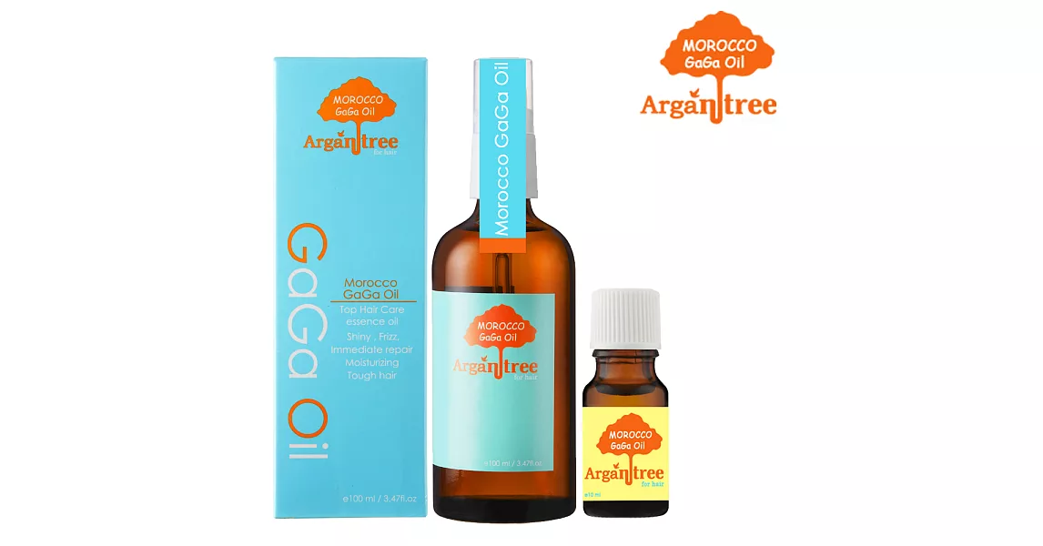 【Morocco GaGa Oil】摩洛哥秀髮油100ml(3款可選)+香水髮油10ml(隨機)慢舒活(原香)