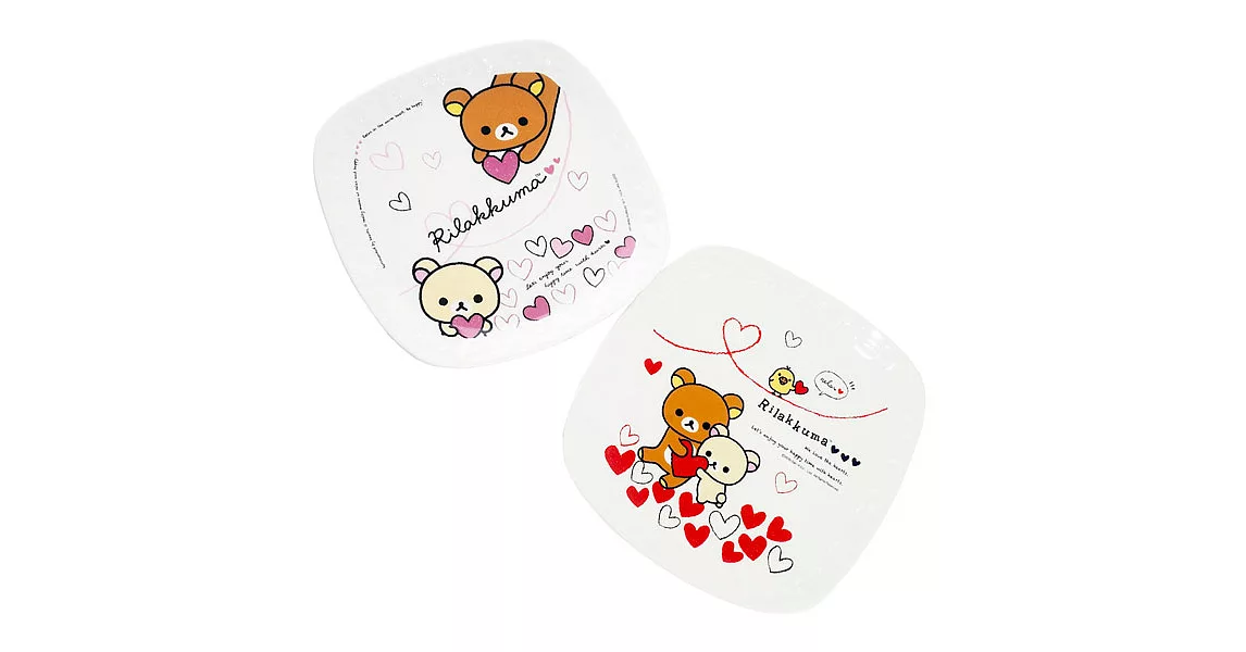 [情人限量款]Rilakkuma拉拉熊愛心系列陶瓷盤。兩款可選紅愛心款