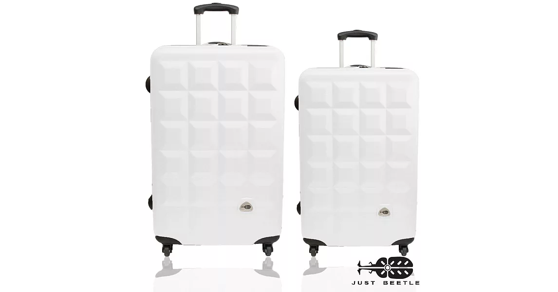 行李箱｜28+24吋【JUST BEETLE】愛上巧克力系列ABS材質霧面輕硬殼二件組旅行箱行李箱其他白色