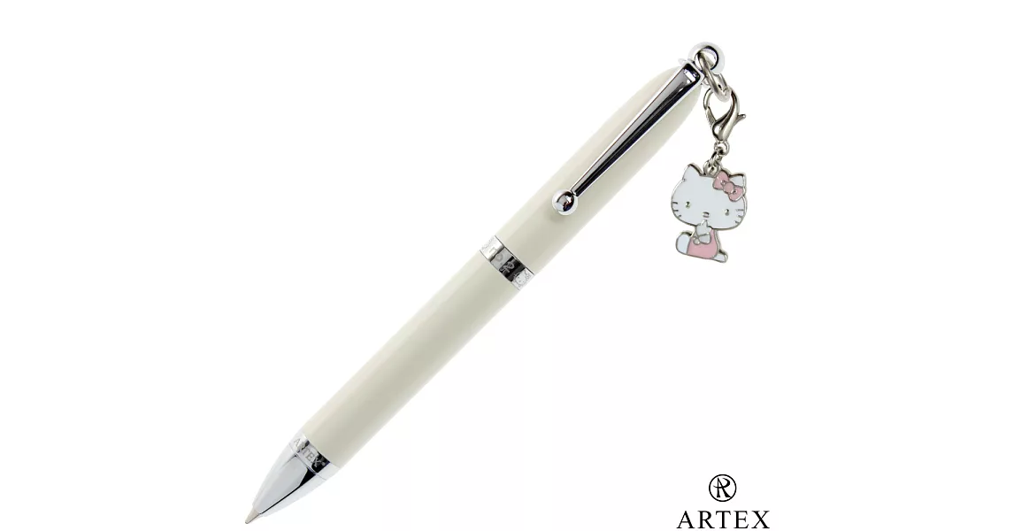 ARTEX x KITTY 3入綴飾筆禮盒包 米白(贈項鍊與手環)