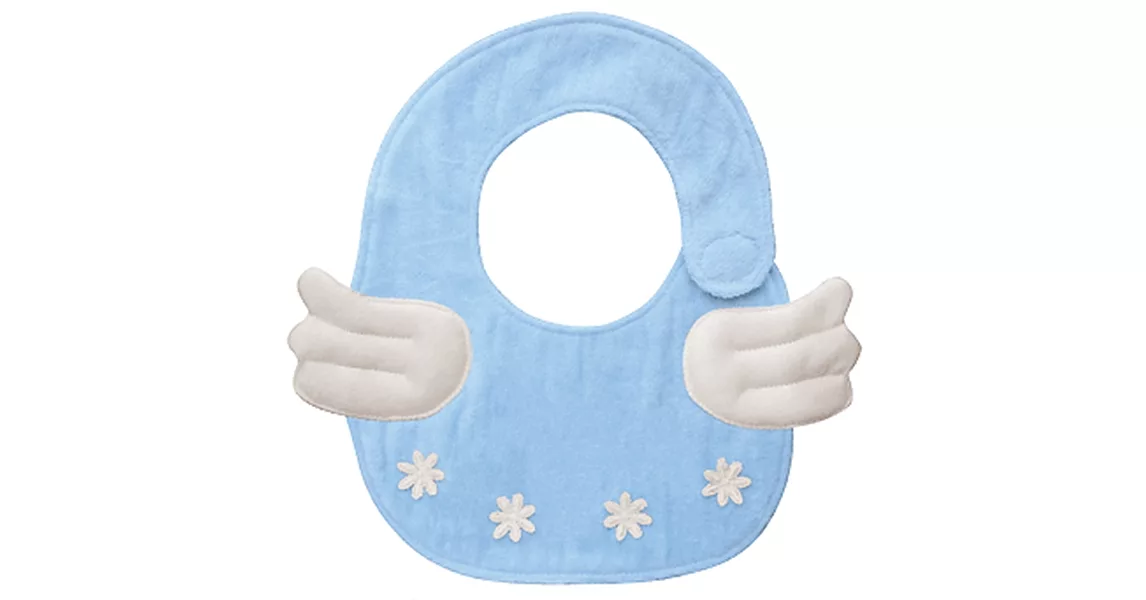 日本製Angel Dept，超可愛造型圍兜-小花天使-藍