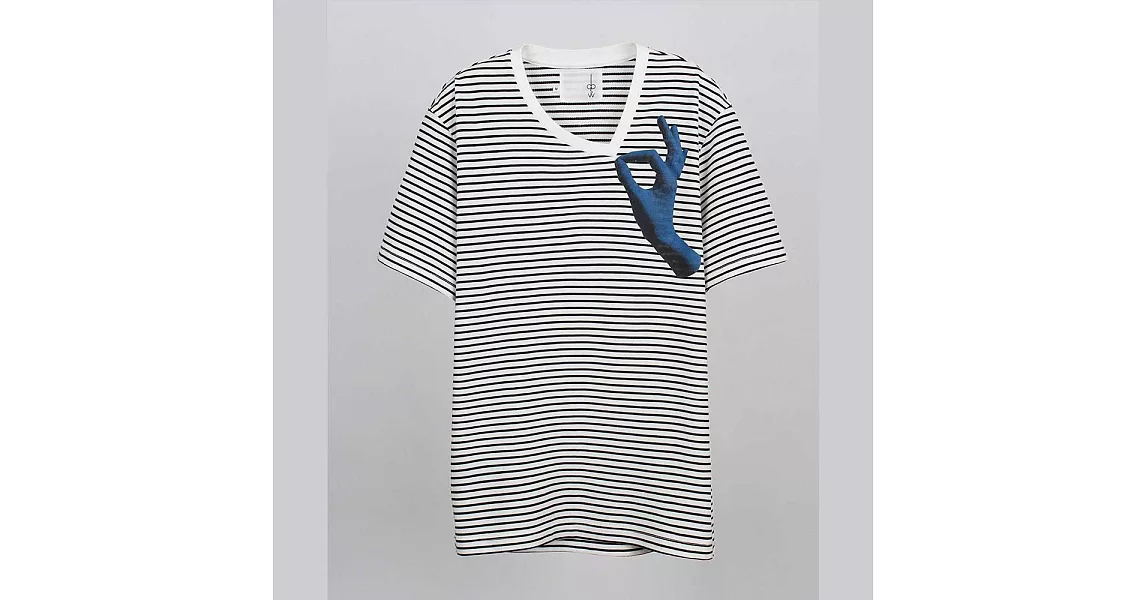 【摩達客】韓國進口EXO合作設計品牌DBSW Don’t Drag 別拉橫紋短T短袖T恤時尚潮TXL灰色