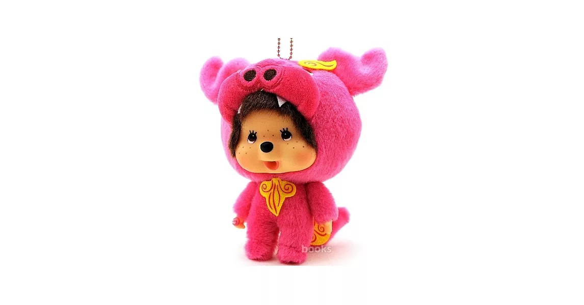 日本Sekiguchi夢奇奇MONCHHICHI【沖繩限定】大頭獅系列吊飾 粉色