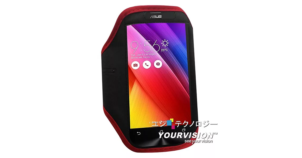 ASUS Zenfone 2 ZE550ML ZE551ML 5.5吋 簡約風運動臂套_紅