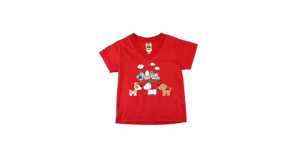 【愛的世界】純棉V領短袖T恤-台灣製-95紅色