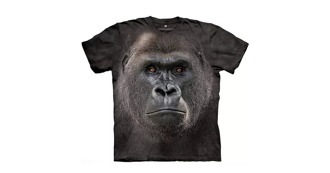 【摩達客】美國進口The Mountain Smithsonian系列 大猩猩特寫 純棉環保短袖T恤[現貨+預購]L青少年版