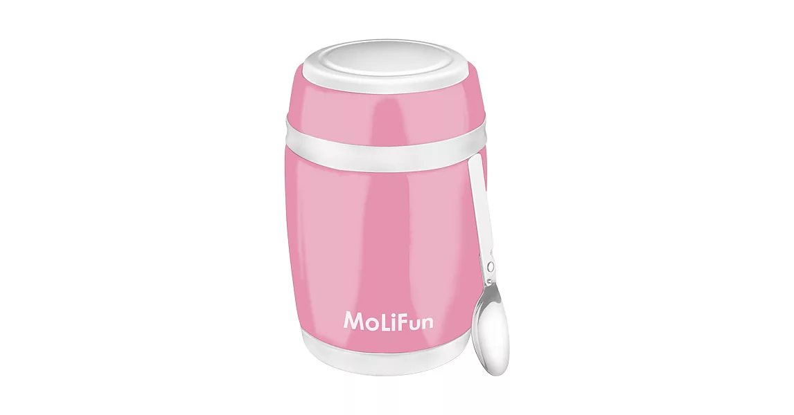 MoliFun魔力坊 不鏽鋼真空保鮮保溫燜燒食物罐480ml-櫻花粉