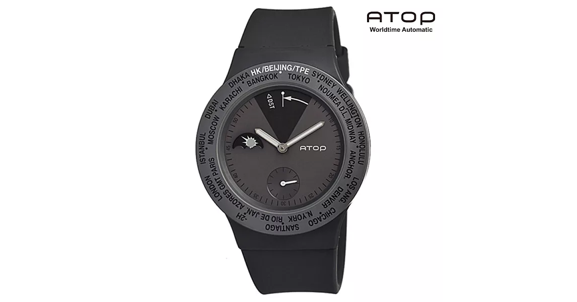 ATOP｜世界時區腕錶－24時區經典系列(灰色)