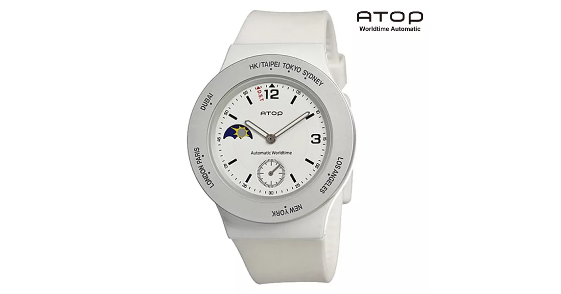 ATOP｜世界時區腕錶－8時區系列(白色)