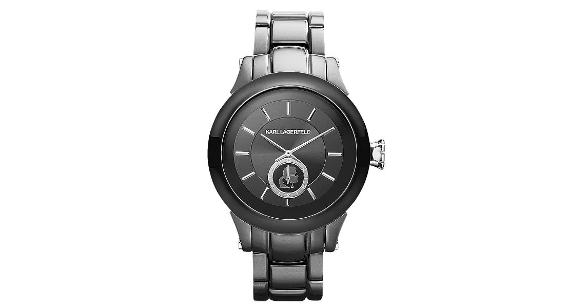 KARL LAGERFELD CHAIN系列鎖定目光時尚設計腕錶-深灰