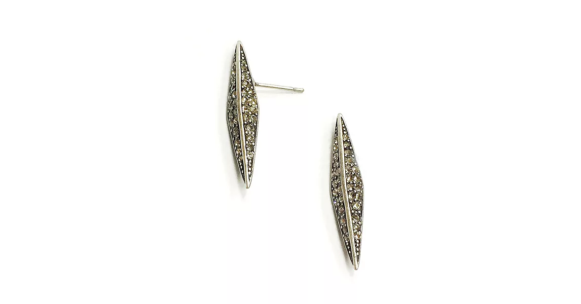 House of Harlow 1960 侯爵夫人菱形水晶銀色古董耳環 Marquis Stud Earrings