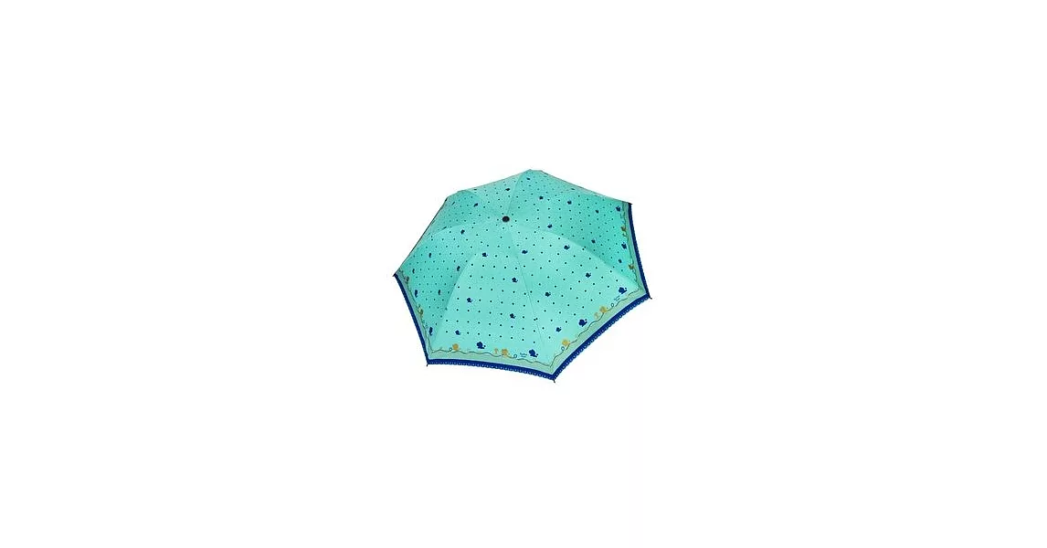 【iumbrella】奶油獅日系點點三折反向傘藍綠色