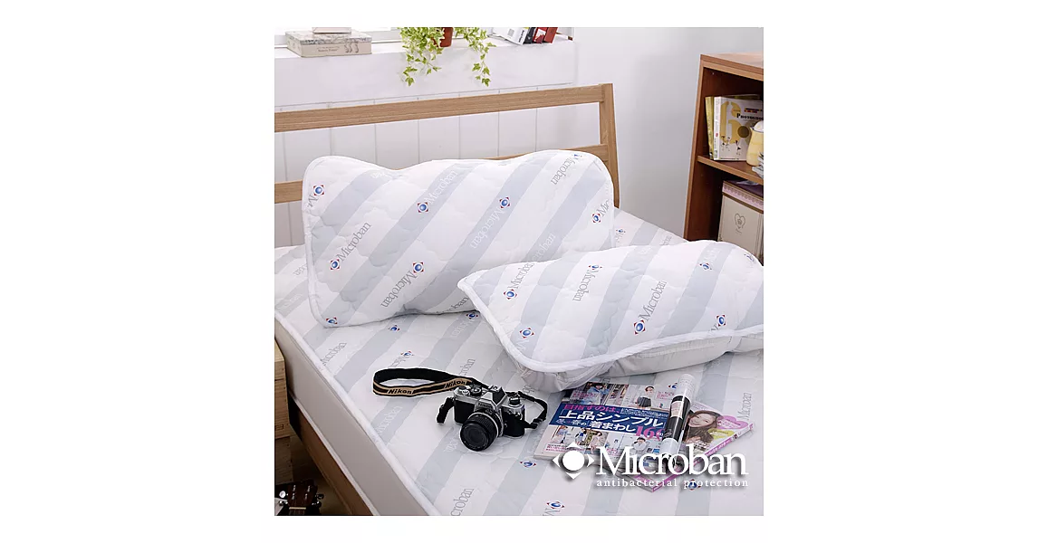 【Microban-純淨呵護】台灣製新一代防污抗菌枕頭保潔墊-2入
