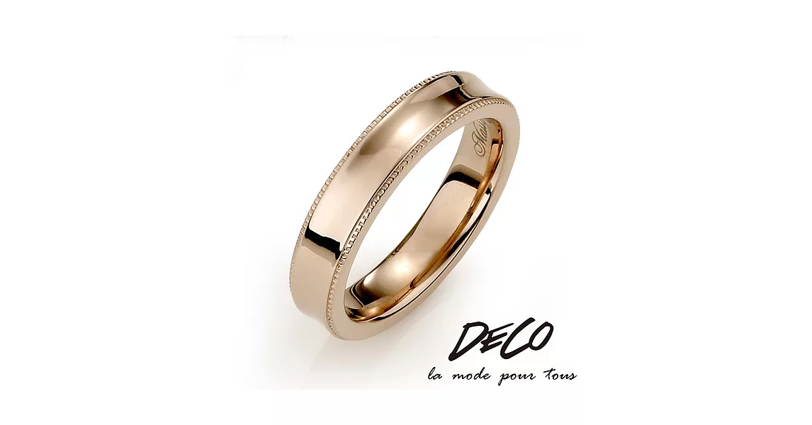 DECO X MASSA-G 純鈦系列【迷幻印記】鈦金女戒(玫瑰金)美規4號